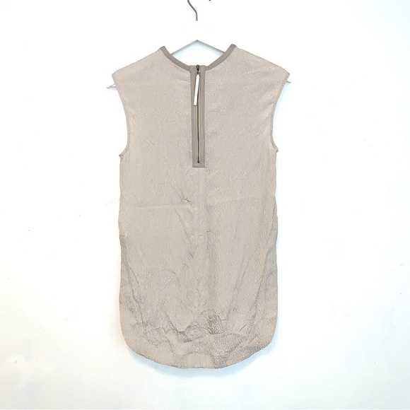 Helmut Lang Textured Silk High-Low Top with Leather Trim  size P - Picture 4 of 10